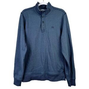 SALE! Travis Mathew Mens Size M Long Sleeve Polo Sweatshirt Pockets Fleece